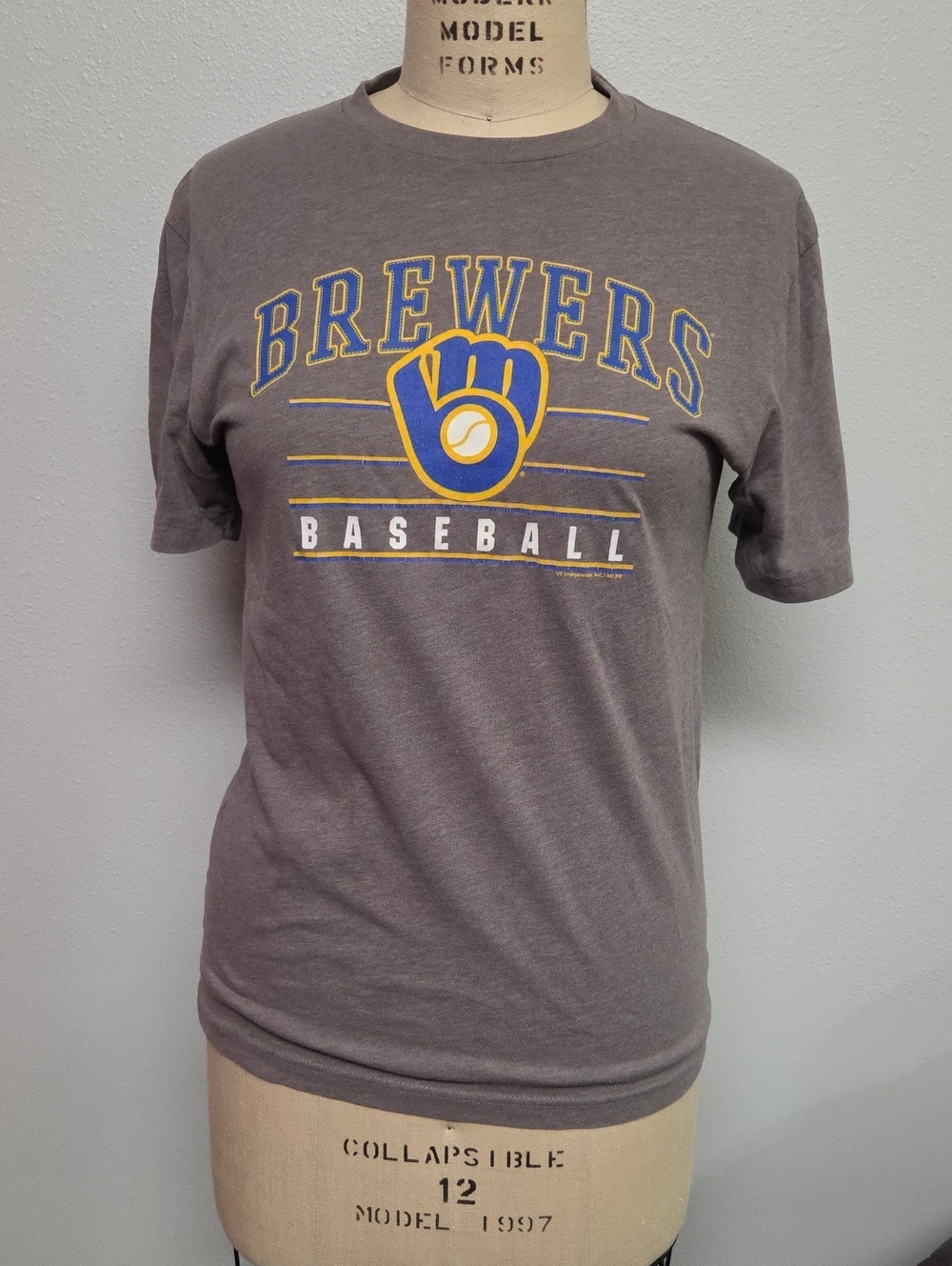 Genuine Merchandise Gray Tee with Blue & Red MLB Logo